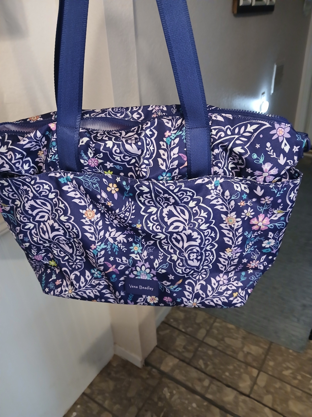 Vera Bradley Navy Floral Paisley Travel Tote